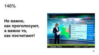 146%
39
Не важно,
как проголосуют,
а важно то,
как посчитают!
 