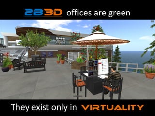 2b3d offices are green




They exist only in   virtuality
 