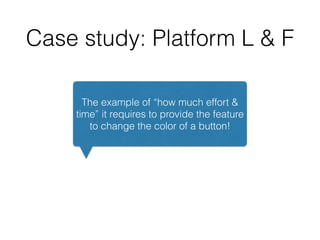 Code refactoring Architecture refactoring
A module-level or class-level concern
A system level concern that cuts across
modules or sub-systems
Impact of refactoring is within a team Impact of refactoring is often across teams
Typically performed to improve the internal
structure of the code
Performed for various reasons: cost, legal,
security, performance, availability, …
Management buy-in typically not required Management buy-in is typically required
Upfront planning is typically (relatively)
limited
Upfront planning and co-ordination
(sometimes between teams) is often required
Unit tests are important to ensure that
“behaviour is preserved”
Unit tests, integration tests, system tests,
NFR tests, … are required
Risk of breaking the working software is
relatively low
Risk of breaking the working software is
relatively high
Real-world analogy:
“ﬁxing potholes”
Real-world analogy:
“metro construction”
 