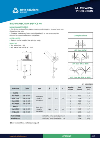 Retis english catalog