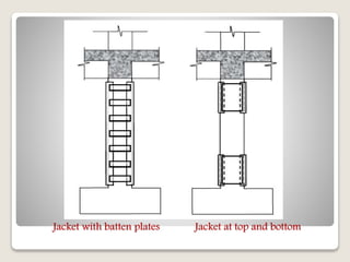 Jacket with batten plates Jacket at top and bottom
 