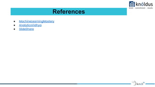 ● MachineLearningMastery
● AnalyticsVidhya
● SlideShare
References
 