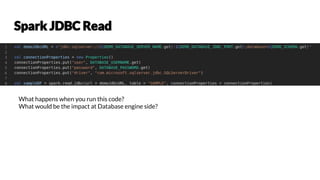 What happens when you run this code?
What would be the impact at Database engine side?
 