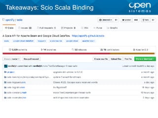 Takeaways: Scio Scala Binding
 