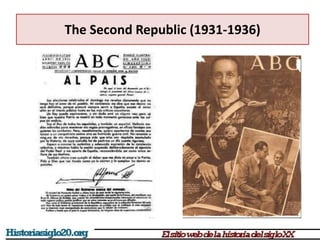 The Second Republic (1931-1936)
 