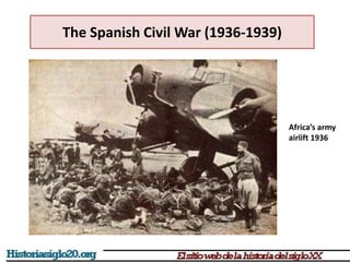 Africa’s army
airlift 1936
The Spanish Civil War (1936-1939)
 