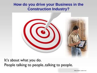 How do you drive your Business in the Construction Industry? It’s about what you do. People talking to people..talking to people. 