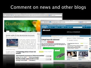 Comment on news and other blogs
 