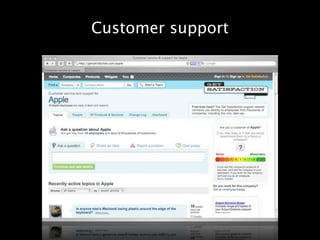 Customer support
 