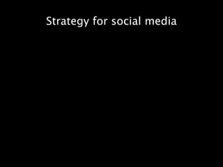 Strategy for social media
 