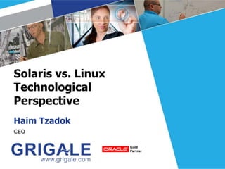 Solaris vs. Linux
Technological
Perspective
Haim Tzadok
CEO

 