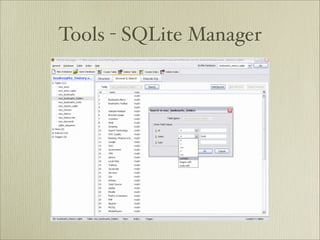 Tools - SQLite Manager
 