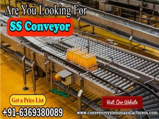 Stainless Steel Conveyor Manufacturers Chennai