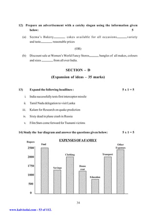 Sslc english-first-and-second-paper-5-model-question-papers