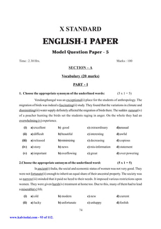 Sslc english-first-and-second-paper-5-model-question-papers