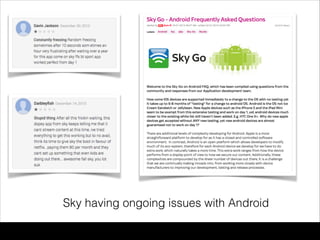 Sky having ongoing issues with Android
 