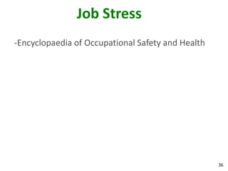 36
Job Stress
-Encyclopaedia of Occupational Safety and Health
 