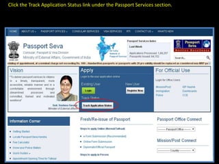 Click “Track Application Status” link 
 