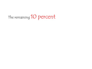 The remaining 10   percent
 