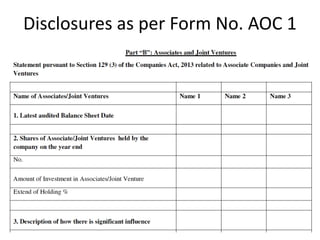 Disclosures as per Form No. AOC 1
 