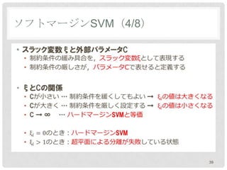 ソフトマージンSVM（4/8）

•




                  39
 