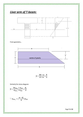 Page 7 of 12
Liver arm of T-beam:
From geometry…
Similarly for stress diagram:
 