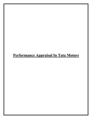 Performance Appraisal In Tata Motors

 