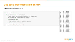 Use case implementation of RNN
13. Create the session and run it
 