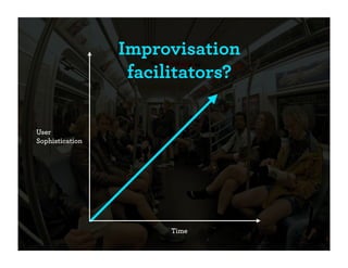 Improvisation
                  facilitators?

User
Sophistication




                       Time