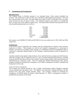 Thermogenesis 2010 annual report