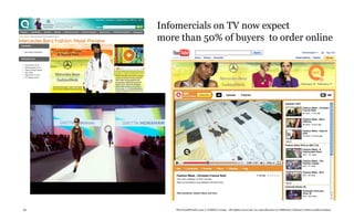 Infomercials on TV now expect
     more than 50% of buyers to order online




56       TheTrendWatch.com © FullSIX Group - All rights reserved, no reproduction or diffusion without written authorization
 