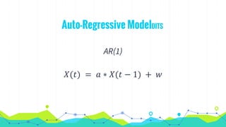 Auto-Regressive ModelDITS
AR(1)
𝑋(𝑡) = 𝑎 ∗ 𝑋(𝑡 − 1) + 𝑤
 