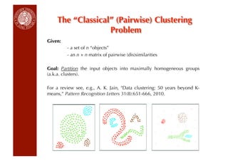 The “Classical” (Pairwise) Clustering
              Problem
 