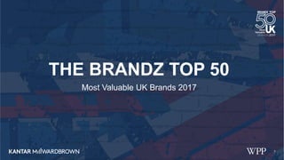 7
THE BRANDZ TOP 50
Most Valuable UK Brands 2017
 