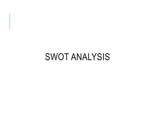 SWOT ANALYSIS
 