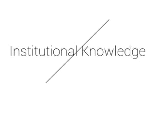 Institutional Knowledge 
 