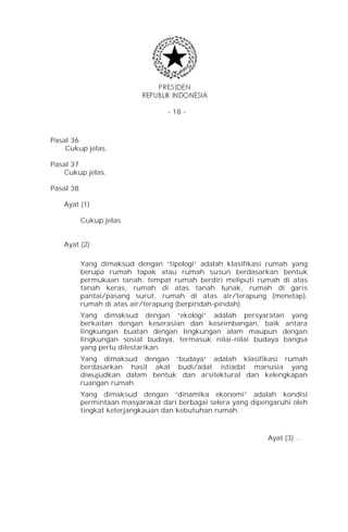 UU 1 Tahun 2011 tentang Perumahan dan Kawasan Permukiman