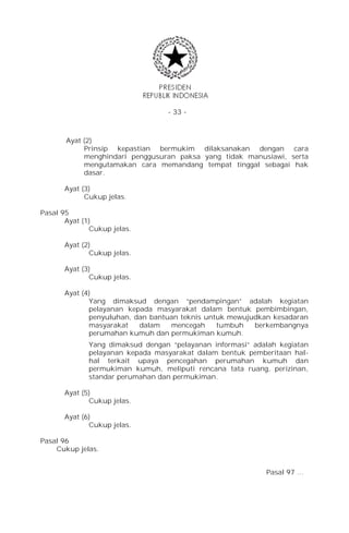 UU 1 Tahun 2011 tentang Perumahan dan Kawasan Permukiman