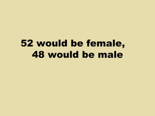 52 would be female,  48 would be male 