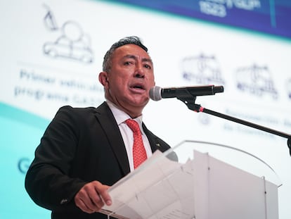 Ricardo Roa presidente de Ecopetrol, en la Cumbre Internacional de Sostenibilidad e Innovación Ambiental, en Bogotá, Colombia, el 23 de agosto de 2023.