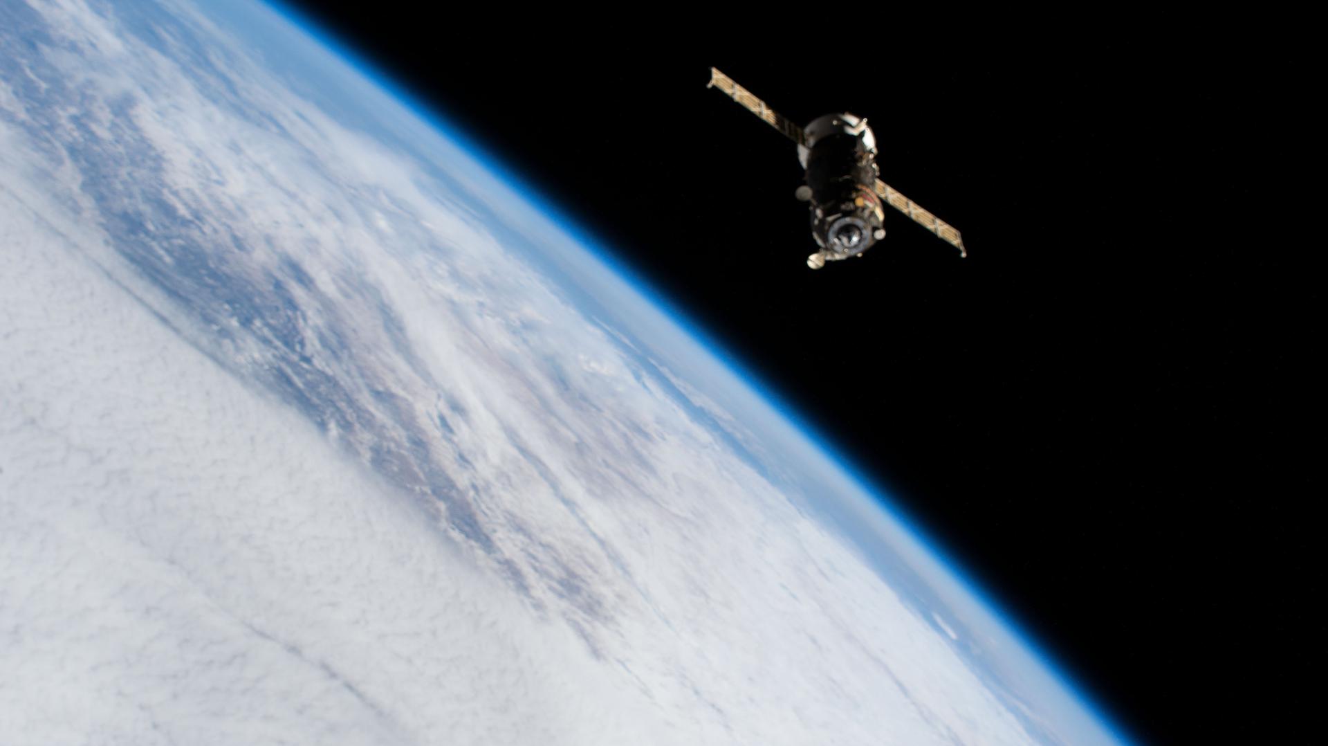 The ISS Progress 76 resupply ship departs the International Space Station