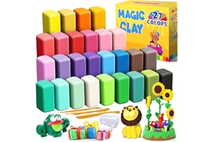 Air Dry Clay 27 Colours, Modelling Clay for Kids, DIY Molding Magic Clay for with Tools, Soft & Ultra Light, Toys Gifts for A