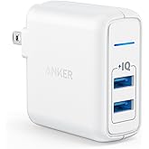 Anker PowerPort 2 Elite (USB充電器 24W 2ポート) 【PSE技術基準適合/PowerIQ搭載/折りたたみ式プラグ搭載/旅行に最適】 iPhone/iPad/Galaxy その他Android各種対応 (ホワイト)