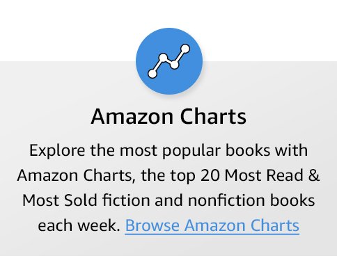 Amazon Charts. Explore the most popular books with Amazon Charts, the top 20 Most Read & Most Sold fiction and nonfiction books each book. Browse Amazon Charts