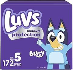 Luvs Platinum Protection Bluey Baby Diapers, Size 5, 172 Count (Packaging May Vary)