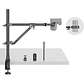 SMALLRIG Triangle Camera Desk Mount, Max. Load 3kg/ 6.6lbs, Overhead Camera Mount with Auxiliary Support Rod, with Phone Hold