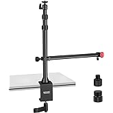 NEEWER Camera Desk Mount with Overhead Camera Mounting Arm and 1/4" Ball Head, 17" - 41" Adjustable Tabletop Light Stand with
