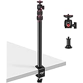 NEEWER Extendable Camera Desk Mount with 1/4" Ball Head, 17”-40” Adjustable Table Light Stand with 1/4" screw Adapter and C C