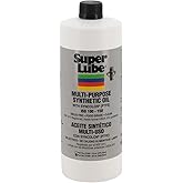Super Lube 51030 Synthetic Oil with PTFE, High Viscosity, 1 quart Bottle, Translucent White