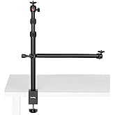 SmallRig Camera Desk Mount Table Stand with Magic Arm and 1/4" Ball Head, 13"-35.4" Adjustable Light Stand, Tabletop C Clamp 